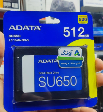 حافظه اس اس دی اینترنال ای دیتا مدل SU650 ظرفیت 512 گیگابایت 36 ماه گارانتی